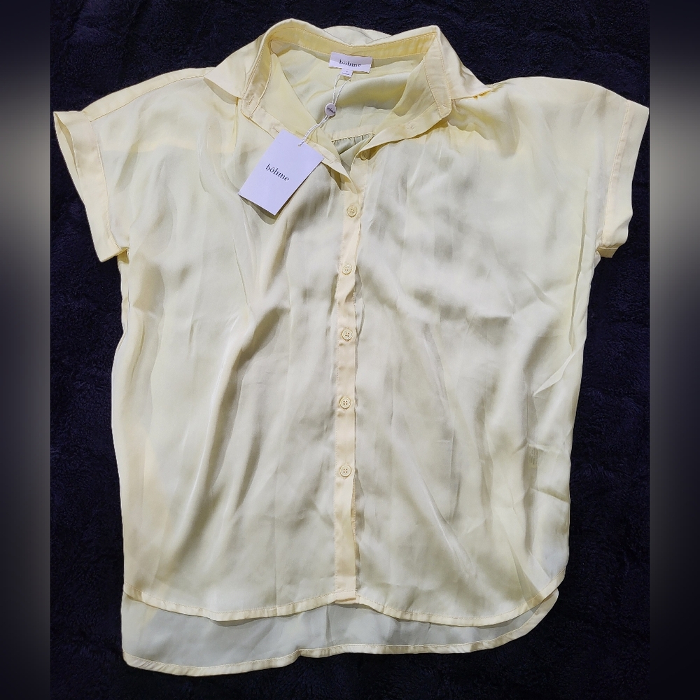 Bohme Satin Button-Up Blouse